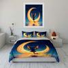 Cute Cat Moonlight Decor Multiple Sizes Kid'S And Adults' Bedroom Exquisite 3Pc Bedding Set, Gift