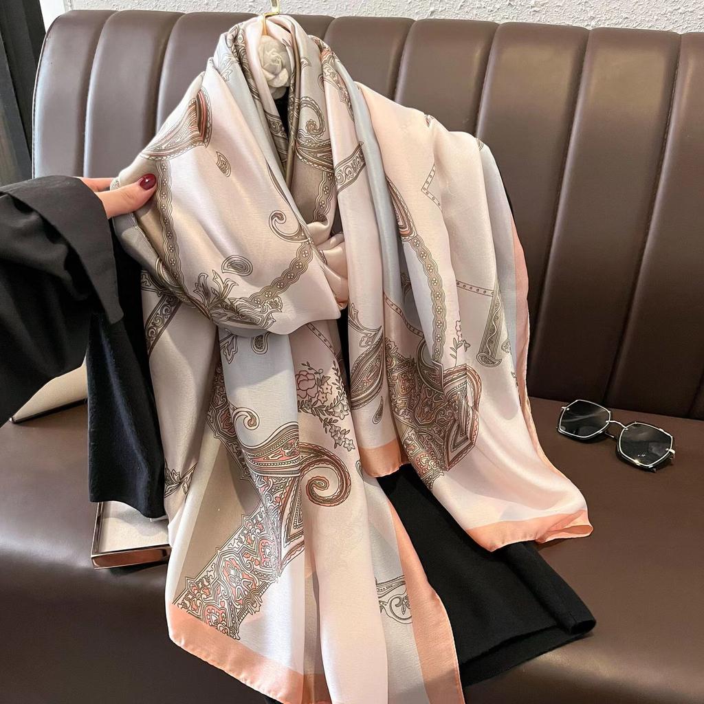 180*90cm Fashion Luxury Brand Scarf Women Shawl  Wrap Spring Muffler Hijab Bufanda Foulard Female Bandana Beach Stoles  Silk