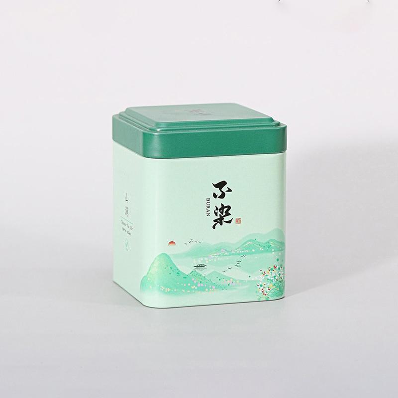 Mini Square Tinplate Storage Box Sealed Tea Caddy Small Coffee Jar Tea Leaves Container Cans Small Spices Storage Boxes