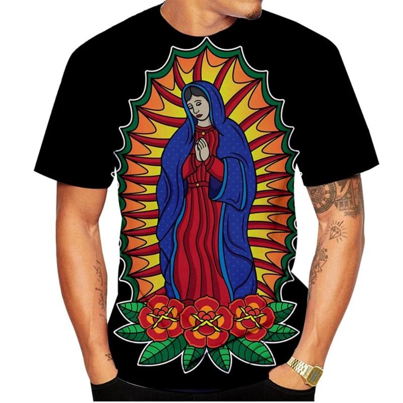 Santa Maria 3D Printed T-shirt Fun Men's Personalized Casual T-shirt Pull on O-Neck Short Sleeve Tee
