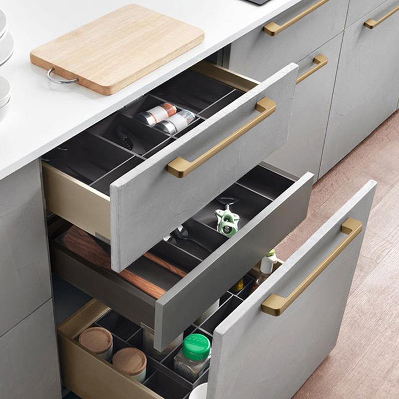 5/12 Pack Elegant Matte Golden Aluminum Alloy Handles, Painted Durable Cabinet and Drawer Pulls, Kitchen and Furniture Hardware