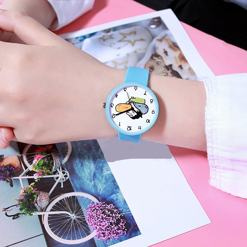 Cartoon Watch Female Students Simple Small Fresh Girlfriend Children Jelly Watch Male And Female Primary And Secondary School Students Quartz