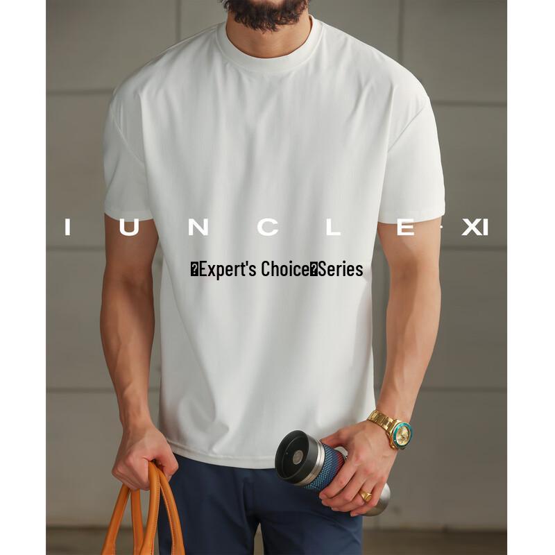iunclexi Men s Textured Stretch Small Stand Collar Short Sleeve T-Shirt L