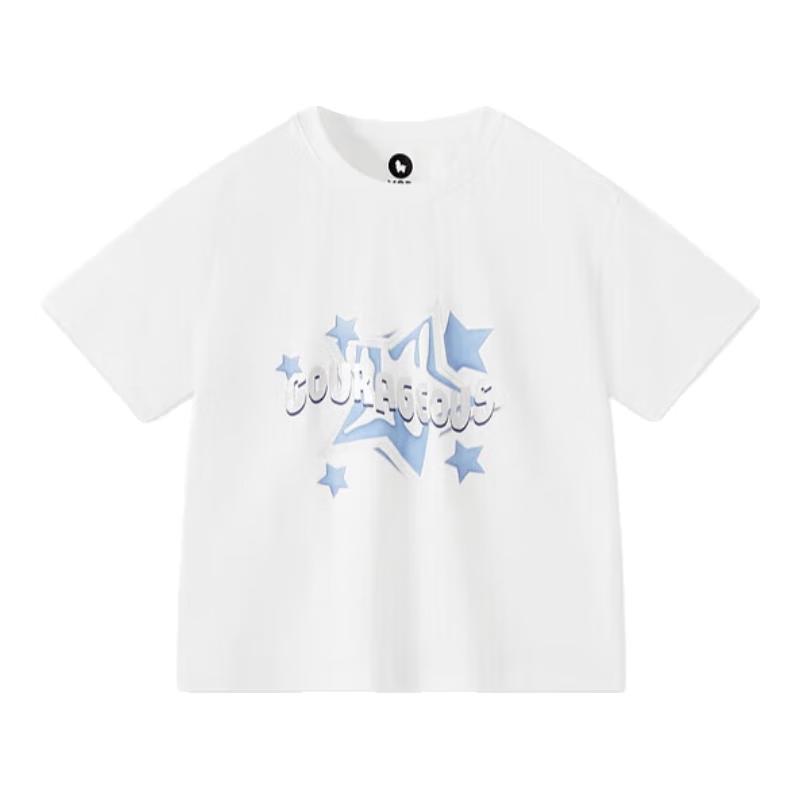 MQD Boys' 2024 Summer Cartoon Letter Short-Sleeved T-Shirt