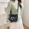Vintage Denimtasche Damen Mehrschichtig Kleine Tasche Bestickt Schulter Crossbody-Tasche