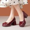 Work Shoes High Heels Waterproof Table Mary Jane Shoes Thick Heel Square Head Shallow Mouth Single Shoes Women
