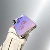Gradient Paw Print Pattern Electroplated Silver Tempered Glass Phone Case  for Galaxy S26 S25 S24 S23 S22 S21 and Other Models