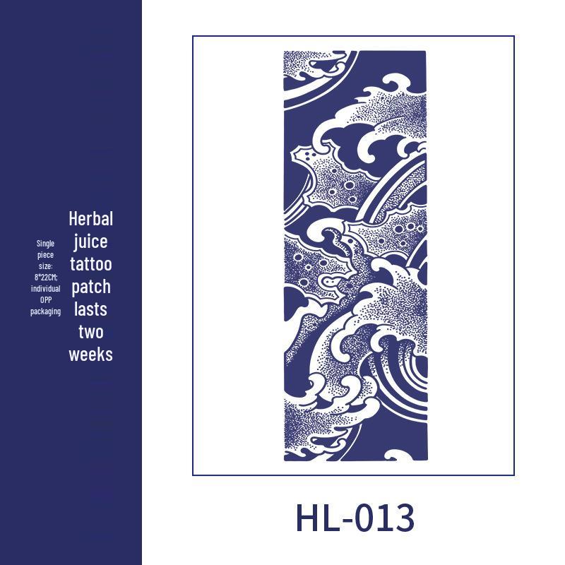 Large Semi-Permanent Waterproof American Style Flower & Plant Arm Tattoo Sticker for Men