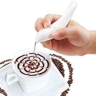 Pen for Culinary Decoration On Coffee Latte Espresso Compatible with Cocoa Sugar Spices - Latte Art Pen - Excellent for Child