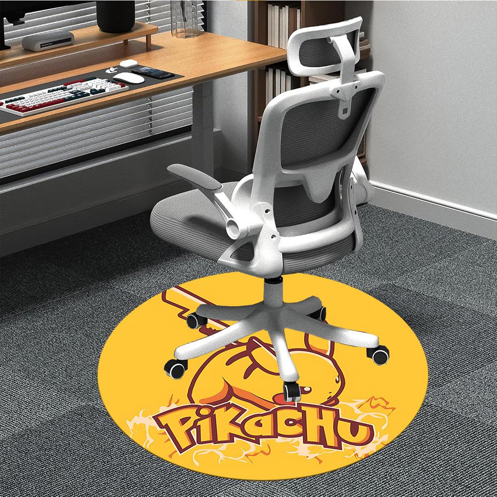 

1pcPikachu Electric Office Round Area Rug, Indoor Mat Suitable For Office,Bedroom Living Room Home Decor, Room Deco a0928167 80cm by 80cm