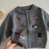 Baby Mädchen Frühling Herbst Cartoon Hund A-Klasse Baumwollstrick Pullover Top