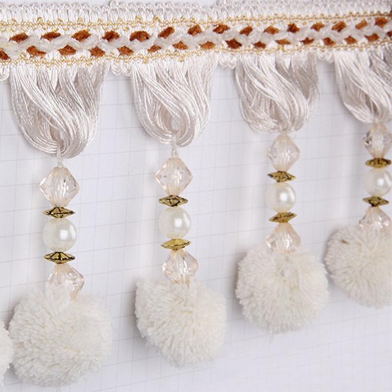 

15 метров кружева для штор с кисточками, бахромой, хрустальными бусинами, отделочной лентой, декоративными аксессуарами для штор, сделай сам, диван, текстильные материалы для ткани