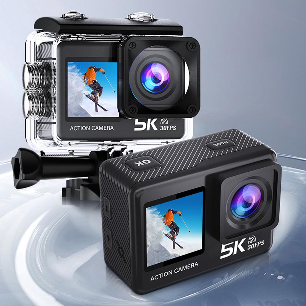 5K WiFi Action Camera 30FPS 2 Inch Touch Screen 170 degrees  Wide Angle 6 Axis Stabilization Underwater Camera with