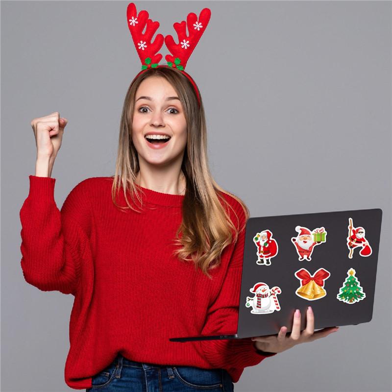 100pcs Christmas Stickers Decals Waterproof Self Adhesive for Water Bottles Pad Skateboard Luggage Phone