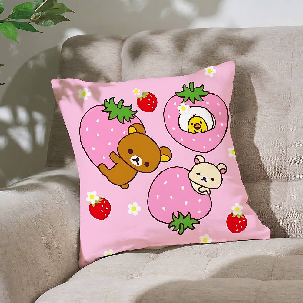 Cute LrilakkumaS Kawaii Pillow Case Cushion Cover Soft Cute Throw Pillow Case For Car Sofa Pillowcase Polyester With Zipper