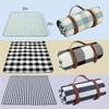 Foldable Travel Picnic Mat Thick Leather Strap Picnic Blanket Portable Moisture Proof Mat