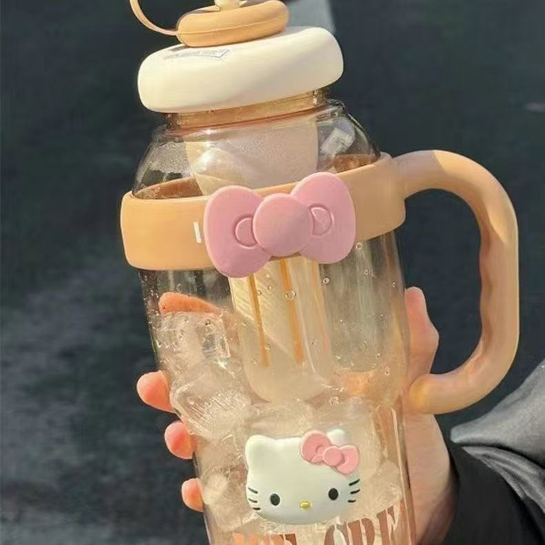 Large-Capacity Water Cup, High-Value Male And Female Big Mac Ice Cup With Handle And Straw, Summer Plastic Water Cup