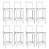 9 Piece Bar Set White Solid Pine Wood