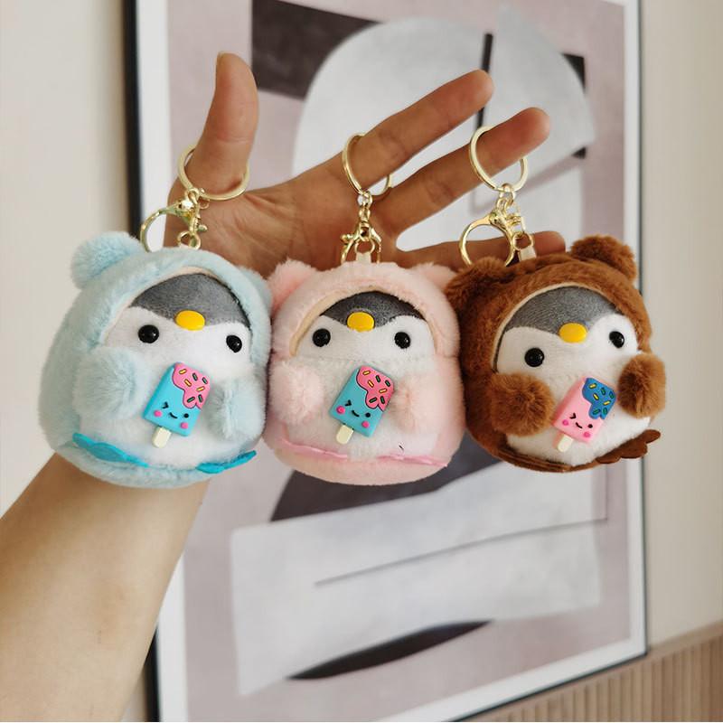 Süßer Pinguin Plüsch Schlüsselanhänger Kurzer Plüsch Schlüsselring Tasche Zubehör Für Paare
