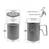 Gongziyu Lightweight Portable Titanium Camping Pot