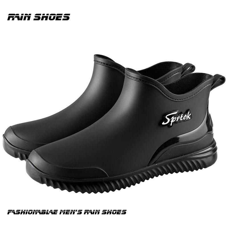 Short Ankle Rain Boots Waterproof Non-slip Rubber Shoes Casual Outdoor Work Rain Footwear 39 чёрный