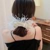 Intestine Hair Ring Korean Style Scrunchies Satin Hair Ring Feather Hair Rope Female Hair Ties