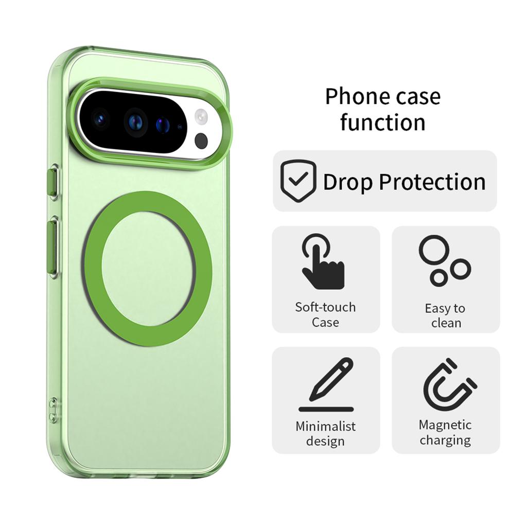 Frosted Transparent Magnetic Wireless Charge Magsafe Phone Case for Google Pixel 10 9 8 Pro XL 9A 8A Shockproof Soft Cover