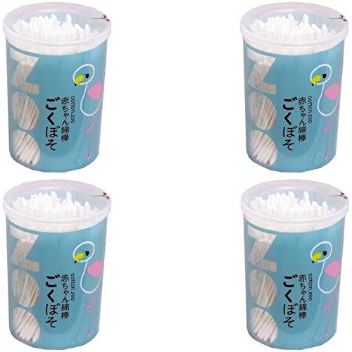 [Bulk Purchase] Cotton ZOO Baby Cotton Swabs, Gokuboso, 200 swabs [x 4 packs]