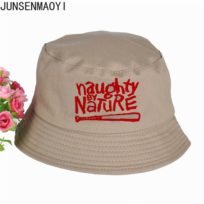 Naughty By Nature Bøttehatter Sommer pop harajuku Kvinner Menn Morsom fiskehatt Utendørs solskjermingshette fiske Solkrem Strandhatt