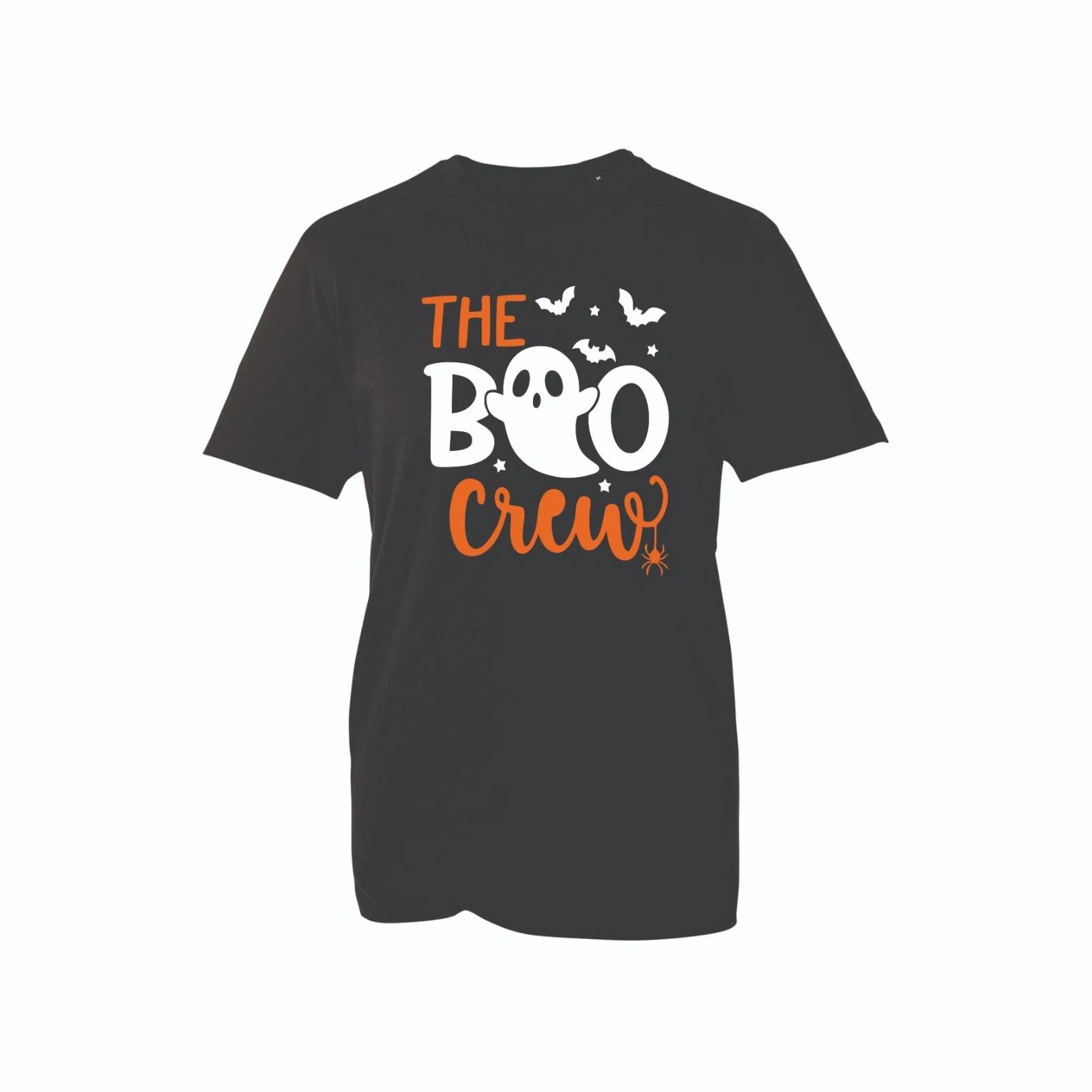 The Boo Crew Halloween T-shirt Funny Ghost Spooky Costume Party Graphic Tee S