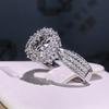 Hot Selling Fashion Luxury Gypsophila Inlaid Big Zircon Small White Ladies Crystal Engagement Ring Whole Sale