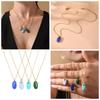 Morandi Color Oval Enamel Drop Pendant Necklace, Simple & Elegant Clavicle Layer, Stainless Steel Chain, Non-Fading.