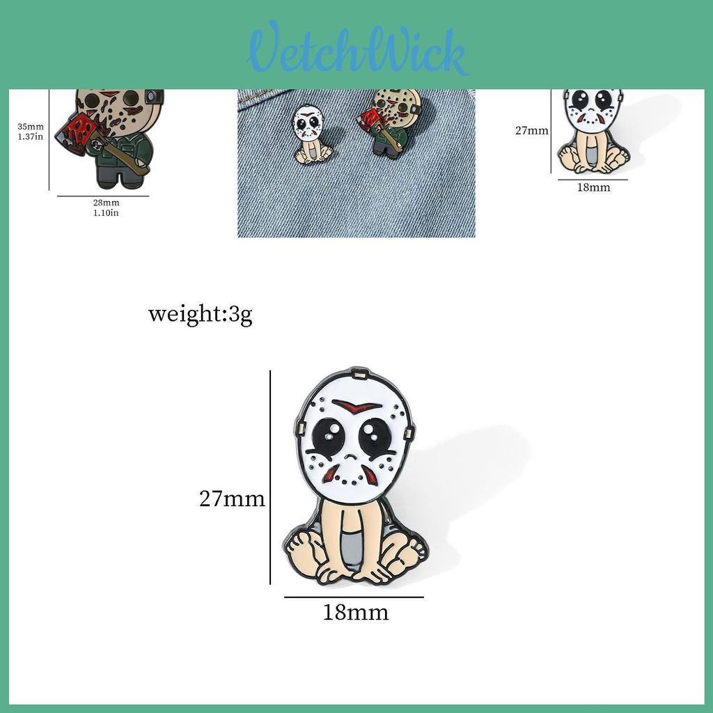 Cartoon Halloween Brooch Horror Movie Friday The 13th Jason Metal Oil Drop Badge Accessories Pin Xz3030xz3011-8