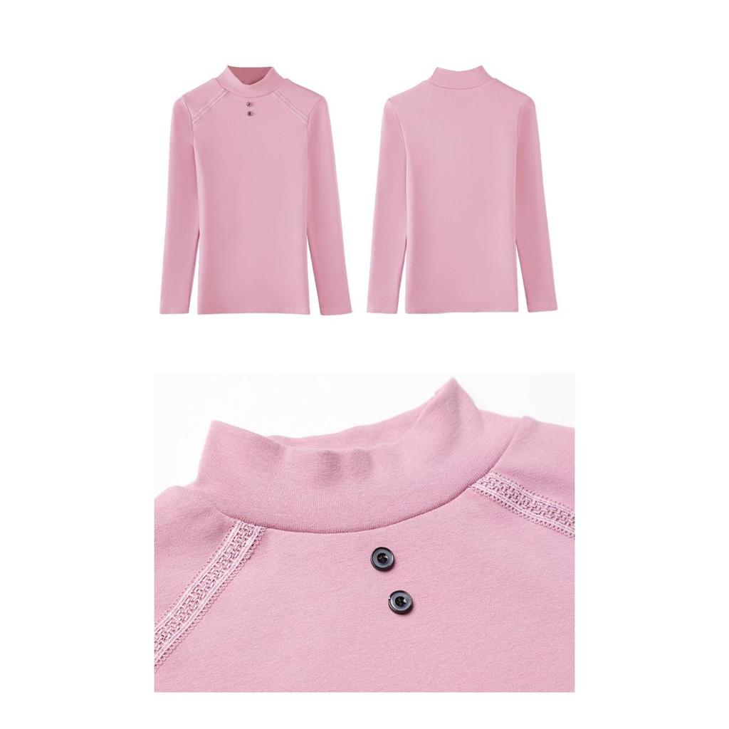 Women's 3XL Bottoming Shirt, Long-sleeved, Half-turtle Collar, Large Size, Versatile Autumn and Winter Style Inner Wear, Warm Tops