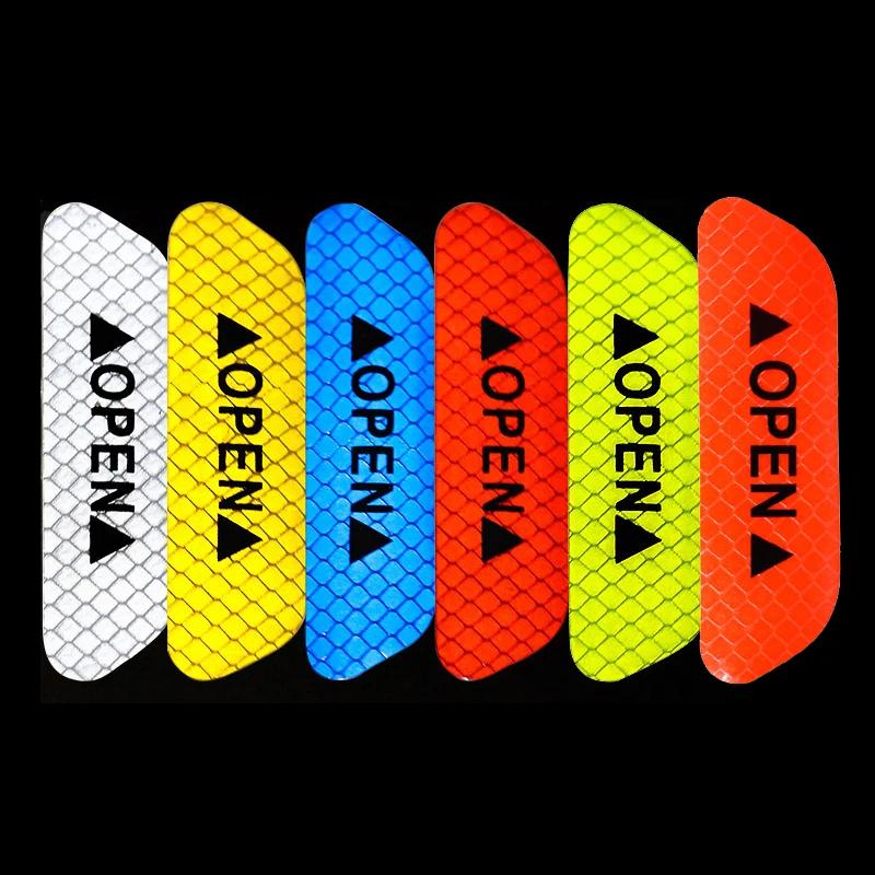 4Pcs Car Door Reflective Stickers Safety Opening Warning Reflector Tape Decal Auto Car Accessories Exterior Reflector Sticker