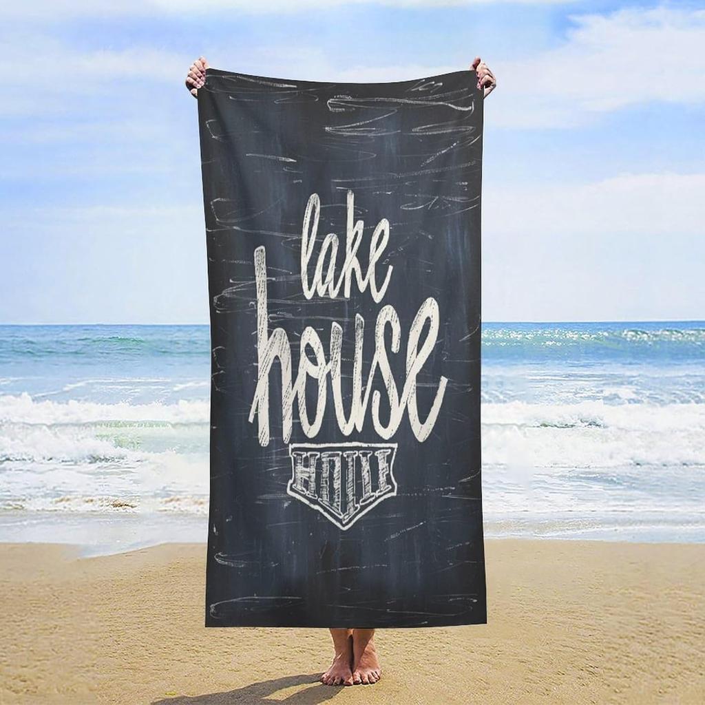 Japanese Style Ink Painting Plant Leaves and Sun Beach Towel Traditional Japanese Ink Painting Personalized Beach Towels Sand