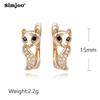 SIMJOO Fashion Cute Cat Fox Zircon Lady Ear Buckles