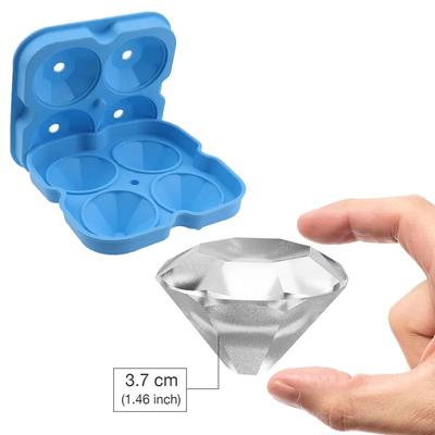 4holes Silicone Ice Mold Silicone Diamond Ice Tray Ice Cream Maker Mould Fruit Cube Mold Ice Cube Tray Mold