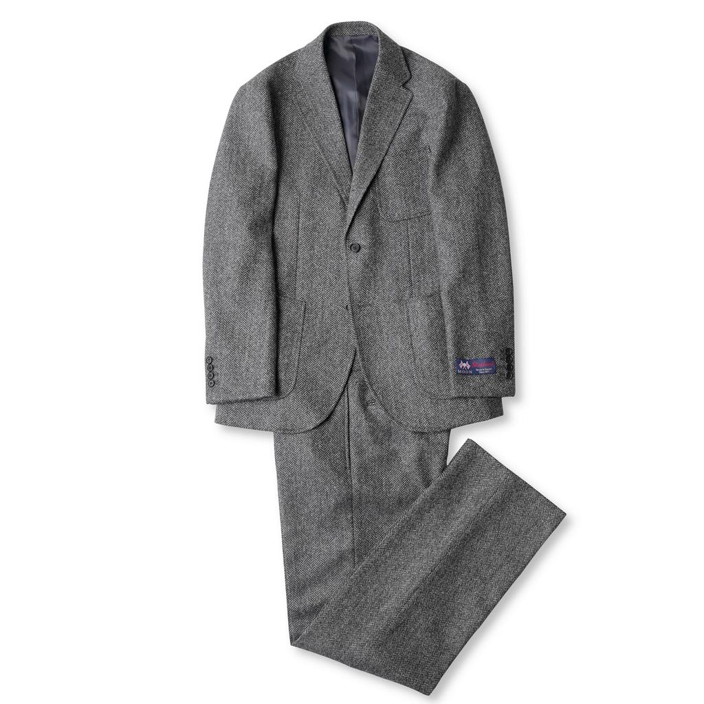 Bancheu Herringbone Tweed Wool Trousers - Grey