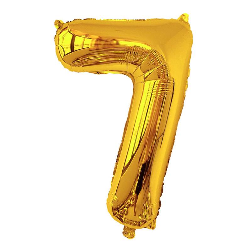 32-inch Gradient Gold/Silver/Rose Gold Number Foil Balloon (US Version)