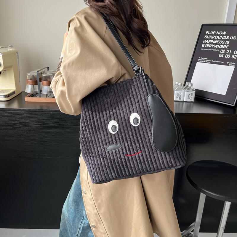 Corduroy Tote Bag Women's Shoulder Bag Large Capacity Multi-Function Backpack