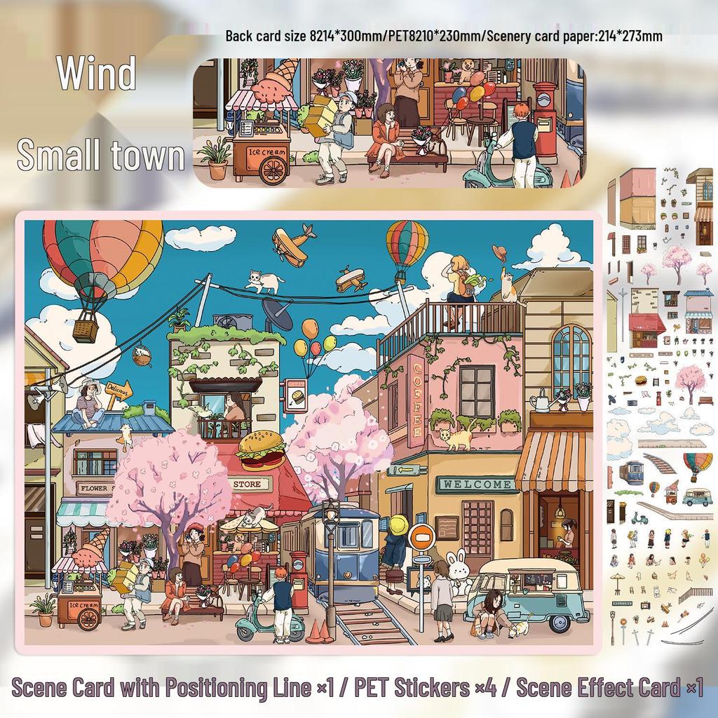 Micro Ink 3D Cartoon Decompression Stickers for DIY Miniature Scene Journals