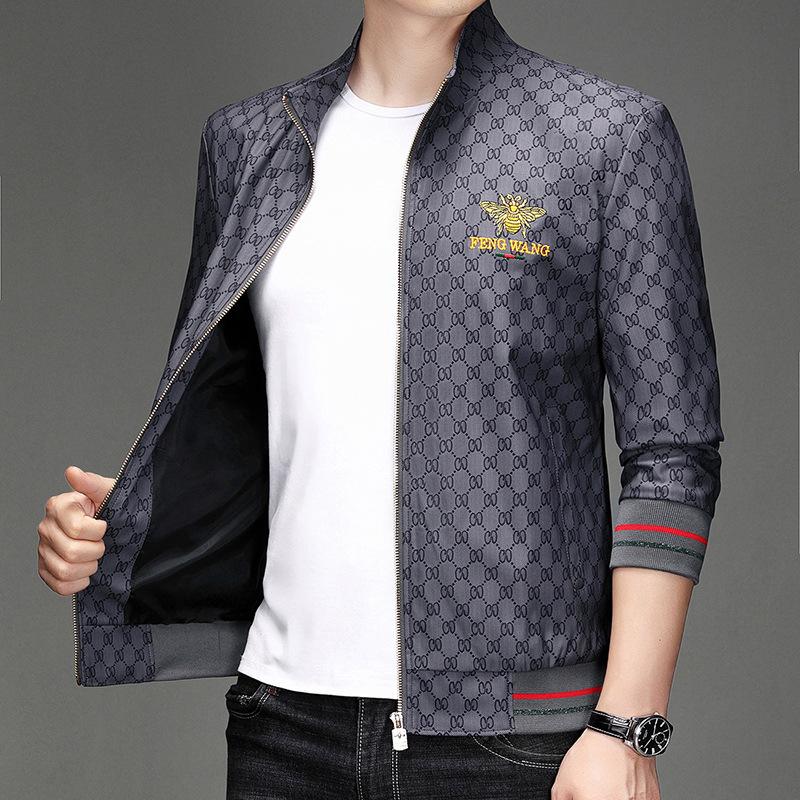 Весна и осень новая вышитая куртка мужская корейская версия свободного покроя с принтом — фото 3