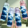 1PC Dark Swirling Cloud Sky Art Print 750ml Color Plastic Sports Water Bottle Leakproof Flip Straw Lid Suitable for Sports Office Home Use