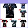 Camiseta Casual 3D Estilosa com Estampa de Filme e Quadrinhos do Venom para Homens e Mulheres, Para Todas as Estações