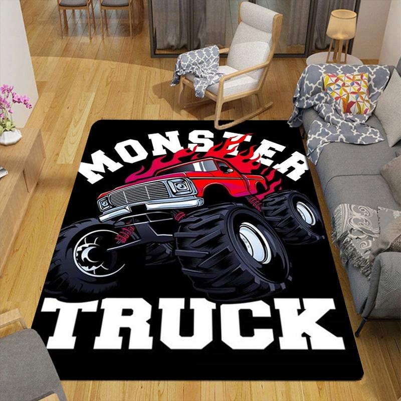 Monster Truck Rug Floor Mat for Living Room or Bedroom Soft and Comfortable Carpet a Gift for Birthday and Holiday.MFF0918252