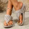 Fashion Woman Slippers Summer Wedge Sandals Leather Non-Slip Slippers Soft Platform Shoes Flip Flops Orthopedic Sandals Slides Women