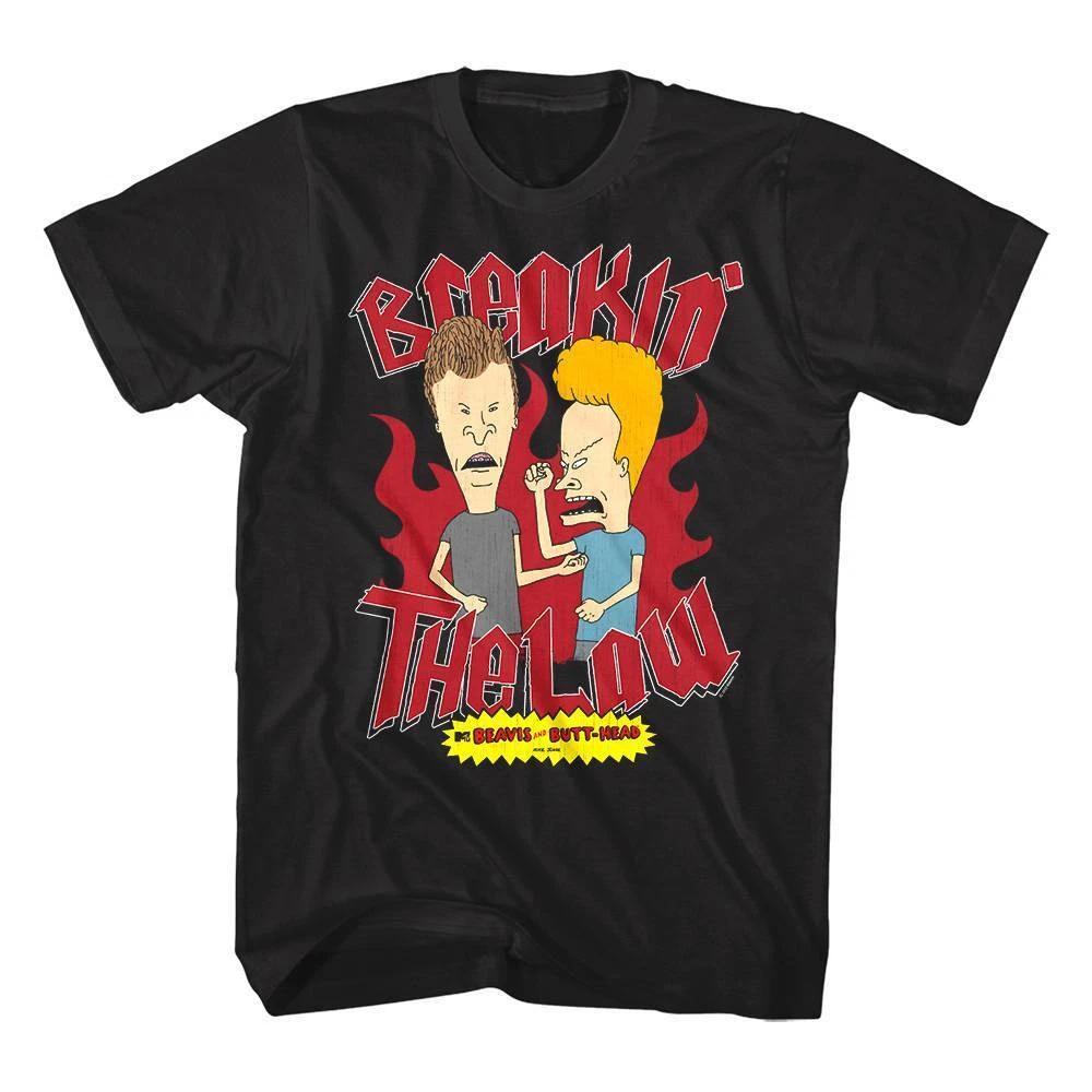 

Beavis and Butthead Breakin the Law Men s T Shirt Teenage Crime Spree XL