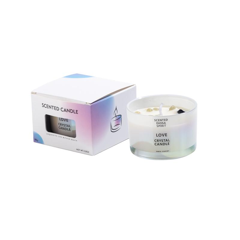 Glittering and Translucent Crystal Decorated Soy Wax Candle Electroplated Reflective Glass Scented Candle 7.5*5CM&Coconut Milk Fragrance