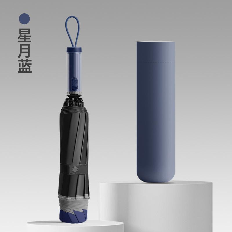 Automatic umbrella, oversized double reinforced folding umbrella, weather and rain umbrella, strong and wind-resistant, light and reverse umbrella
